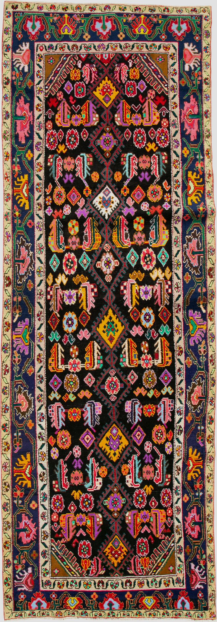 Vintage Persian Hamadan Gallery Carpet, No.26278 - Gsblank