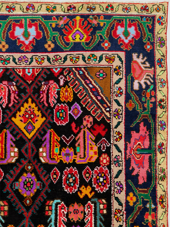 Vintage Persian Hamadan Gallery Carpet, No.26278 - Gsblank