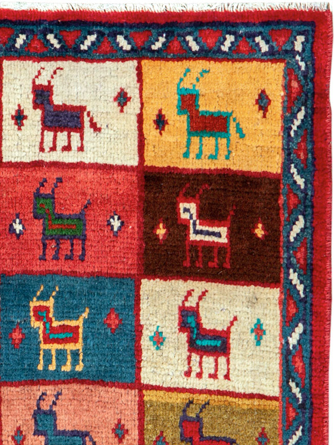 Vintage Persian Mahal Square Rug (Pair: 1 of 2), No.26292 - Gsblank