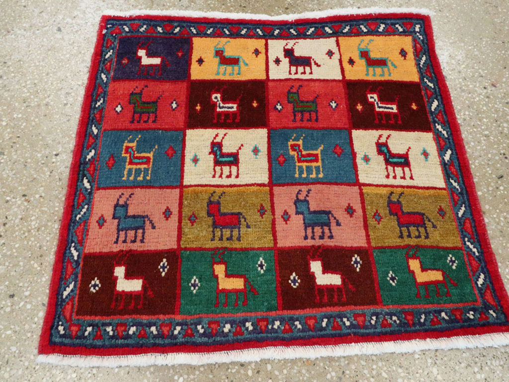 Vintage Persian Mahal Square Rug (Pair: 1 of 2), No.26292 - Gsblank