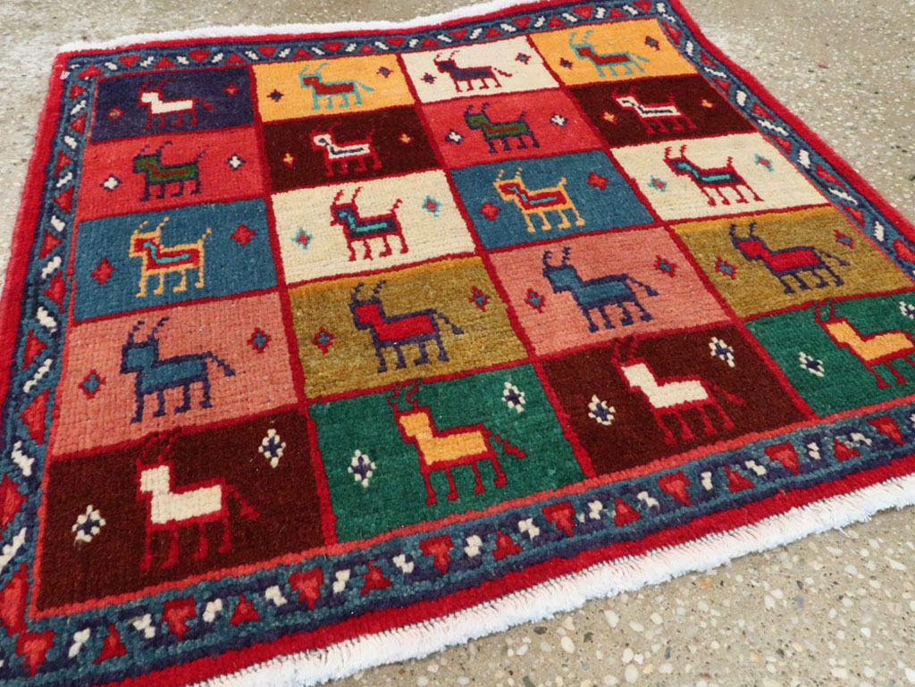 Vintage Persian Mahal Square Rug (Pair: 1 of 2), No.26292 - Gsblank