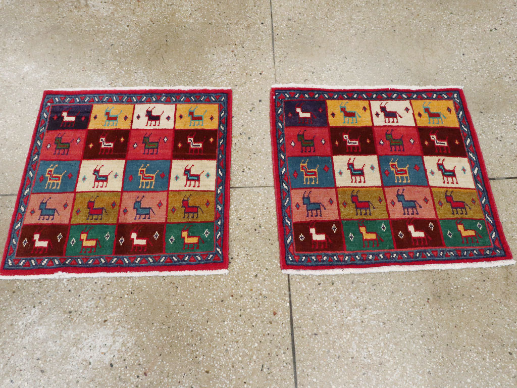 Vintage Persian Mahal Square Rug (Pair: 1 of 2), No.26292 - Gsblank