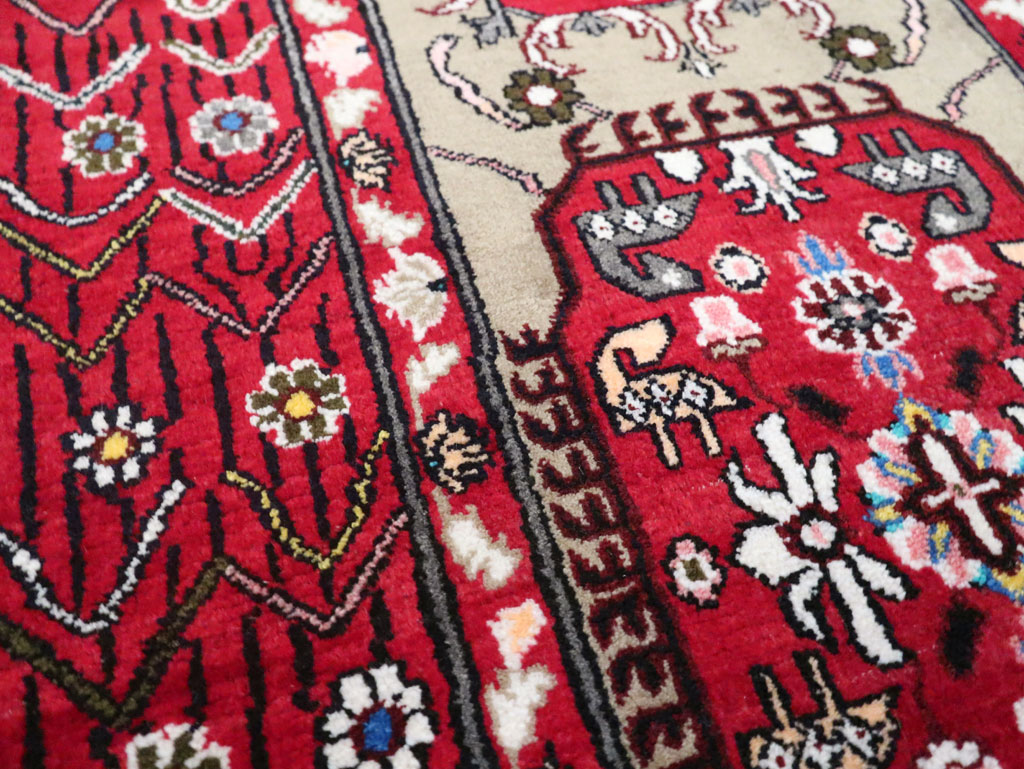 Vintage Persian Tabriz Throw Rug (Pair: 1 of 2), No.26315 - Gsblank