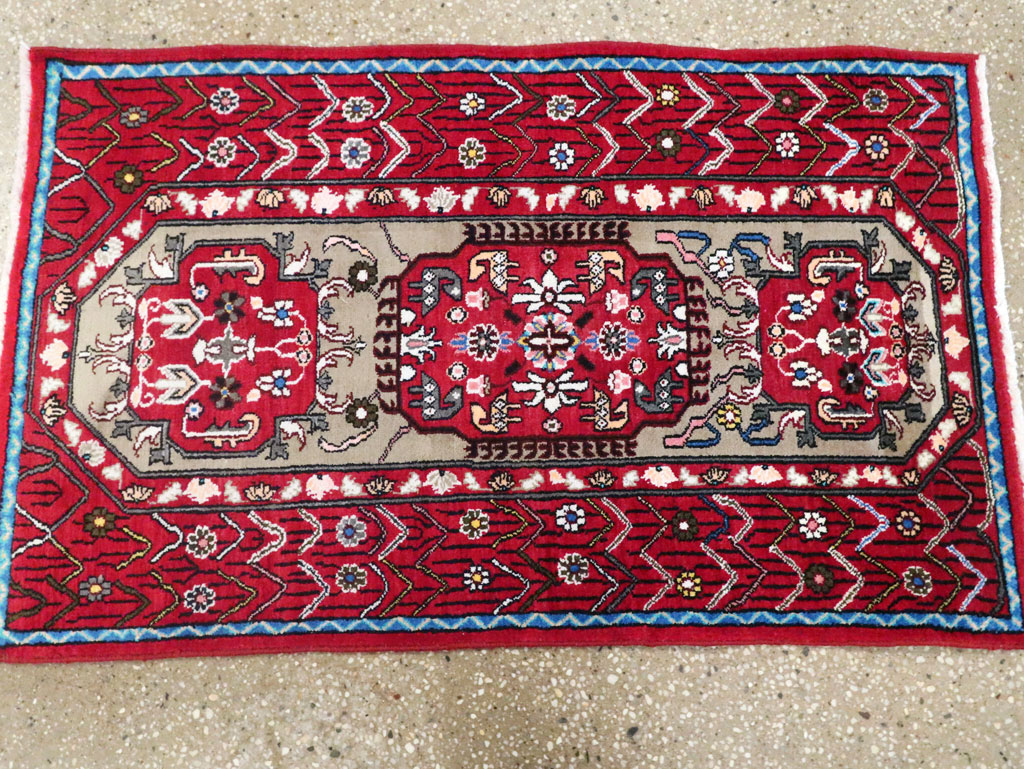 Vintage Persian Tabriz Throw Rug (Pair: 1 of 2), No.26315 - Gsblank
