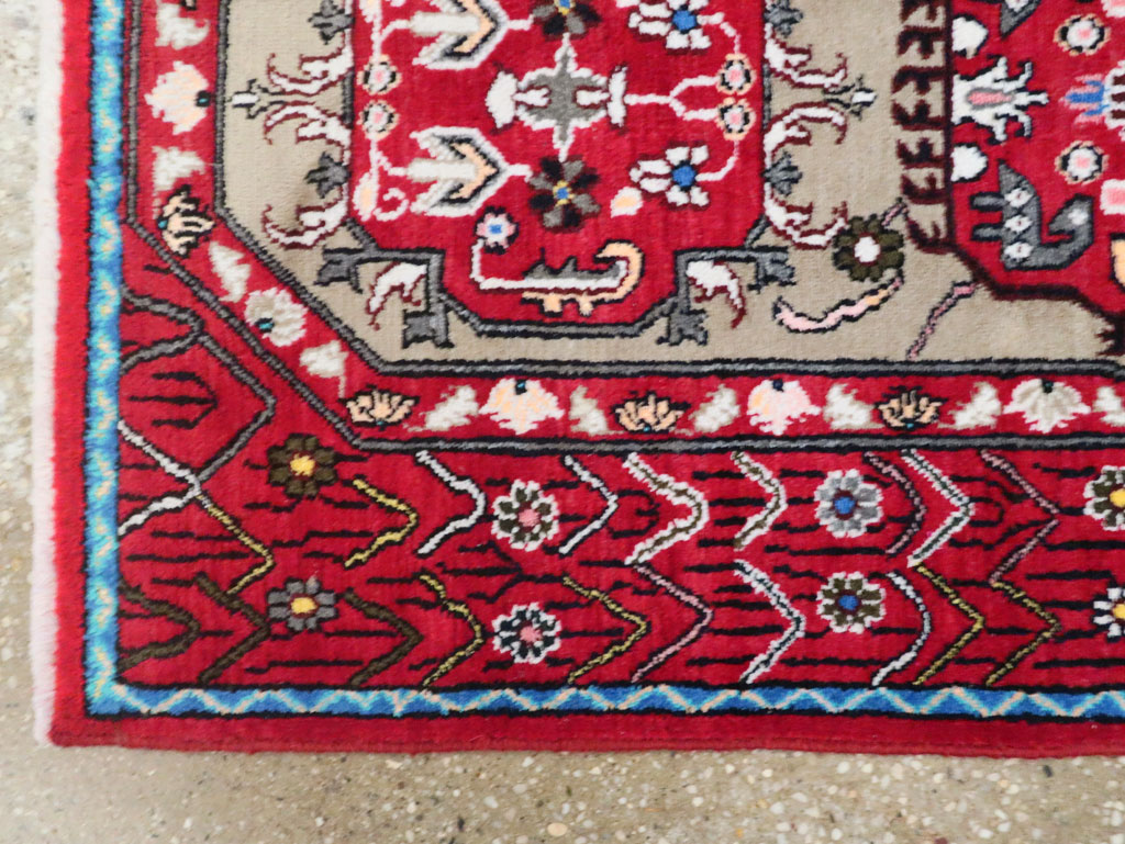 Vintage Persian Tabriz Throw Rug (Pair: 1 of 2), No.26315 - Gsblank