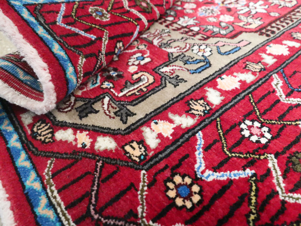 Vintage Persian Tabriz Throw Rug (Pair: 1 of 2), No.26315 - Gsblank
