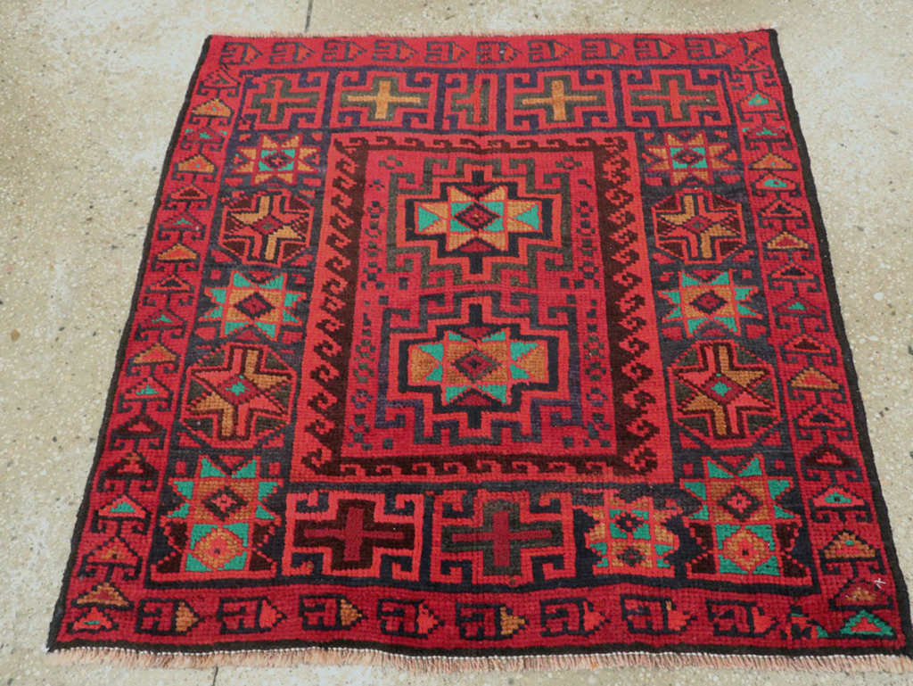 Vintage Persian Baluch  Square Rug, No.26319 - Gsblank