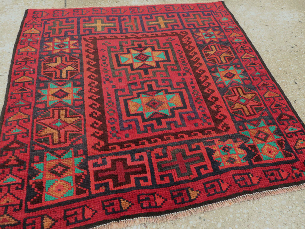 Vintage Persian Baluch  Square Rug, No.26319 - Gsblank