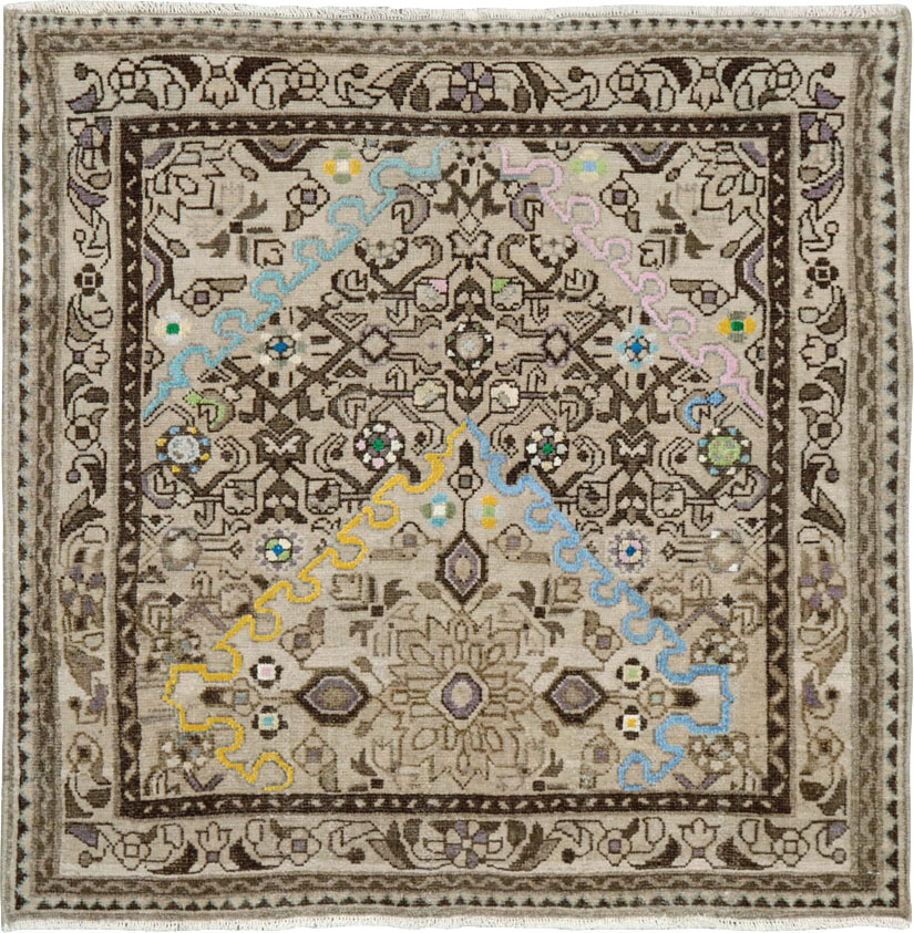 Vintage Persian Malayer Square Rug, No.26320 - Gsblank