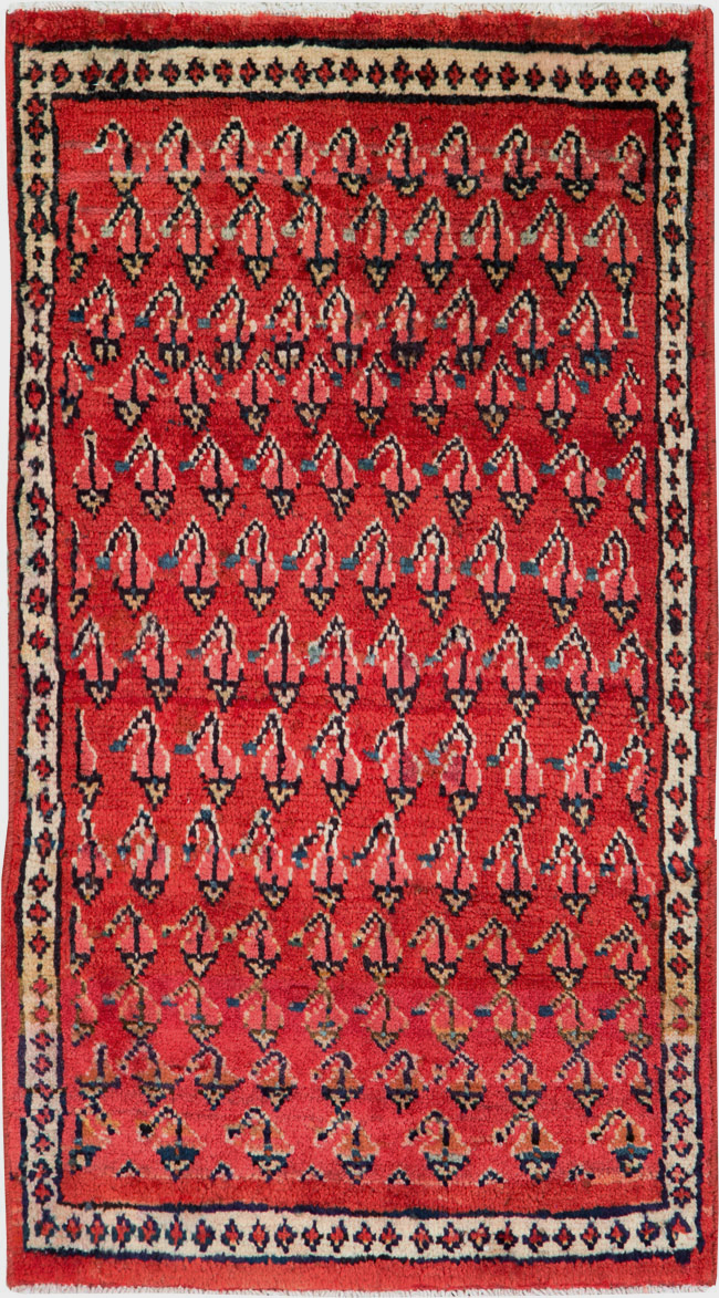 Vintage Persian Hamadan Throw Rug, No.26326 - Gsblank