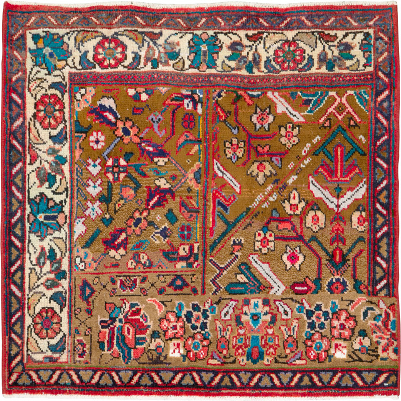 Vintage Persian Mahal Wagireh Sampler Rug, No.26342 - Gsblank