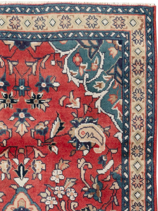 Vintage Persian Tabriz Throw Rug (Pair: 2 of 2), No.26348 - Gsblank