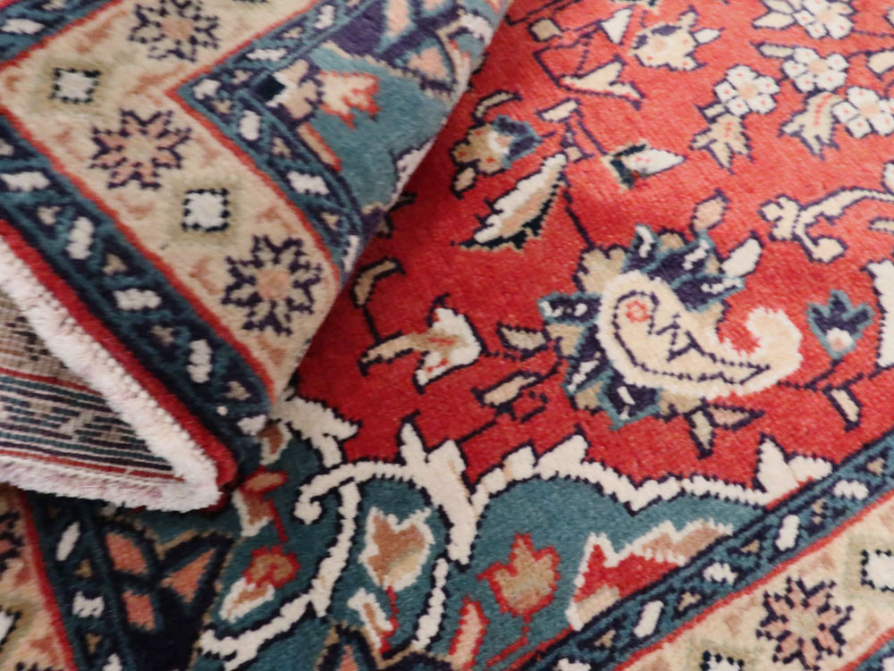 Vintage Persian Tabriz Throw Rug (Pair: 2 of 2), No.26348 - Gsblank