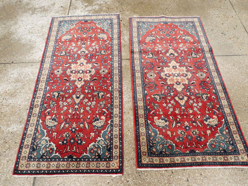 Vintage Persian Tabriz Throw Rug (Pair: 2 of 2), No.26348 - Gsblank