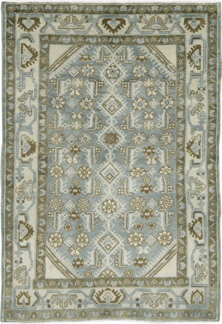 Vintage Persian Malayer Throw Rug, No.26371 - Gsblank