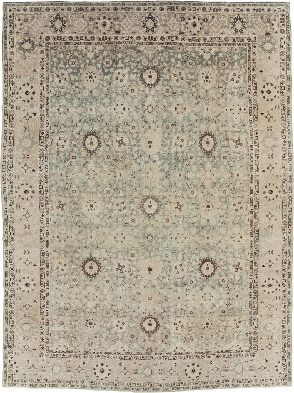 Antique Persian Tabriz Room Size Carpet, No.26421 - Gsblank