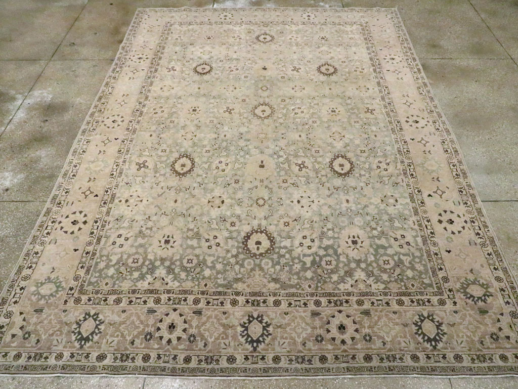 Antique Persian Tabriz Room Size Carpet, No.26421 - Gsblank