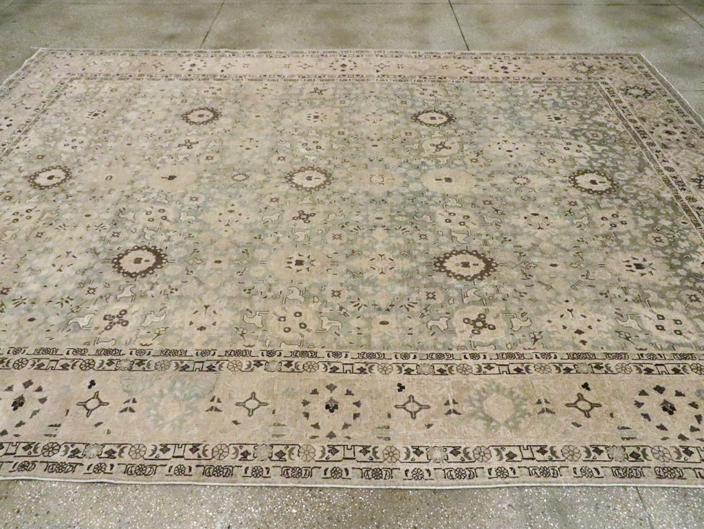 Antique Persian Tabriz Room Size Carpet, No.26421 - Gsblank