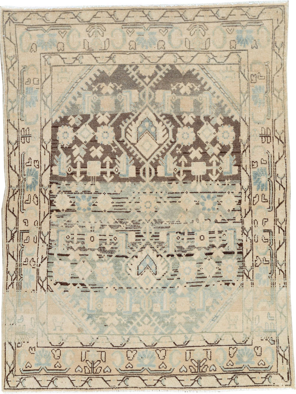 Vintage Persian Malayer Throw Rug, No.26427 - Gsblank