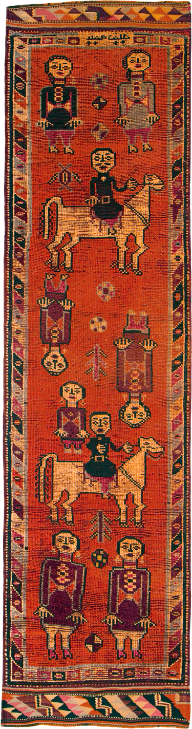 Vintage Anatolian Pictorial Runner, No.26447 - Gsblank