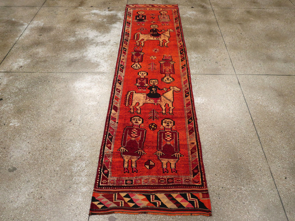 Vintage Anatolian Pictorial Runner, No.26447 - Gsblank