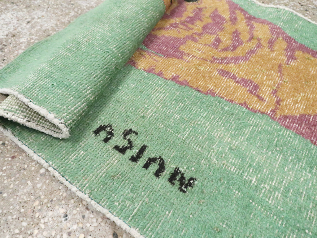 Vintage Turkish Anatolian Pictorial Throw Rug, No.26451 - Gsblank