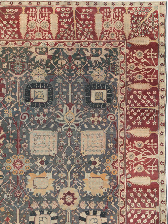Antique Indian Agra Large Square Carpet, No.26455 - Gsblank