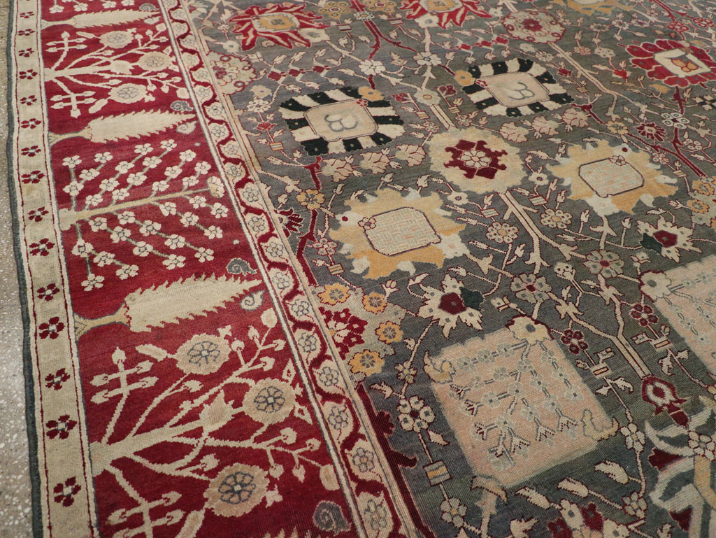 Antique Indian Agra Large Square Carpet, No.26455 - Gsblank
