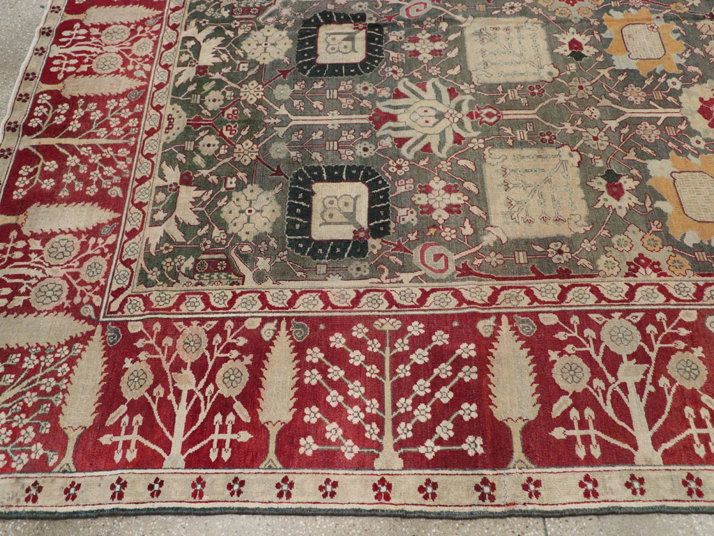 Antique Indian Agra Large Square Carpet, No.26455 - Gsblank