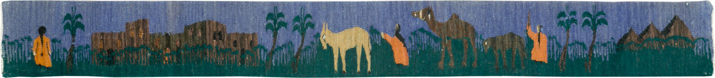 Vintage Turkish Pictorial Kilim, No.26457 - Gsblank