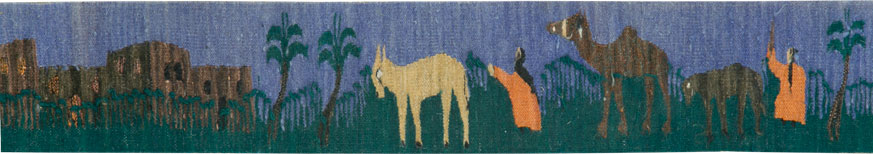 Vintage Turkish Pictorial Kilim, No.26457 - Gsblank