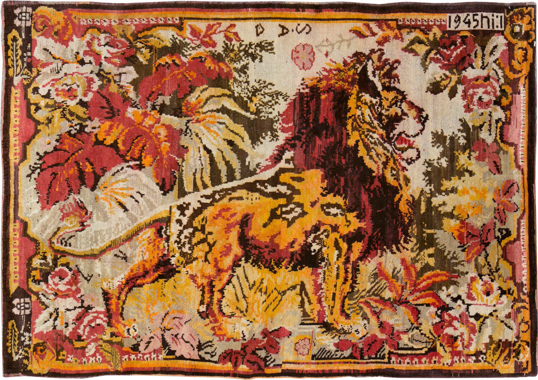 Vintage Pictorial Karabagh Rug, No.26458 - Gsblank