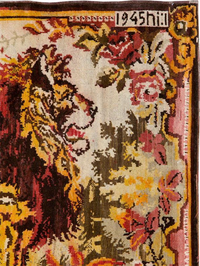 Vintage Pictorial Karabagh Rug, No.26458 - Gsblank