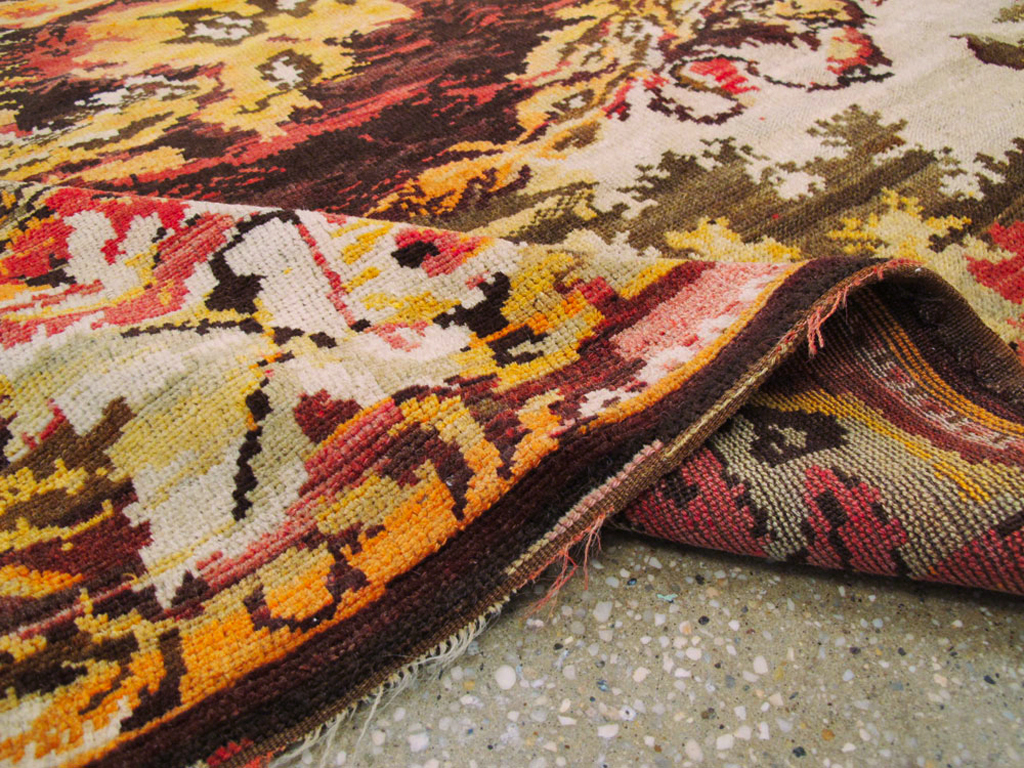 Vintage Pictorial Karabagh Rug, No.26458 - Gsblank