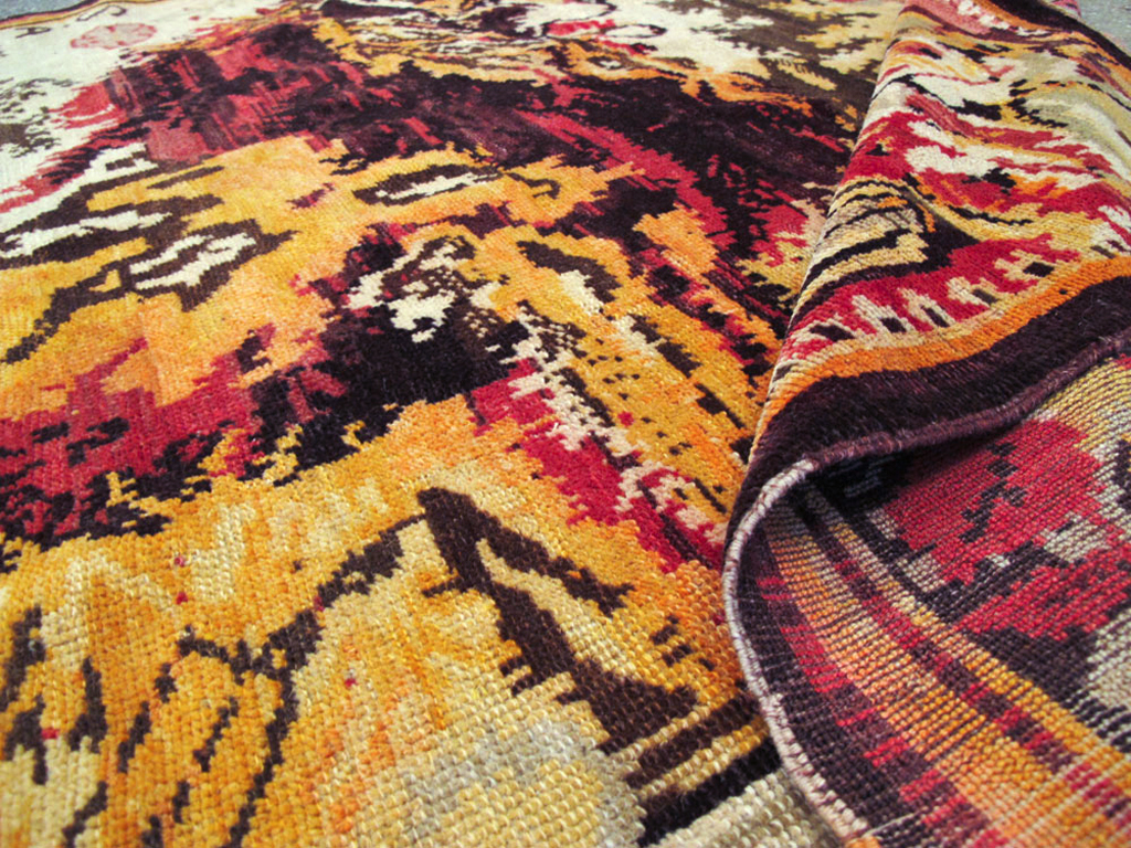 Vintage Pictorial Karabagh Rug, No.26458 - Gsblank