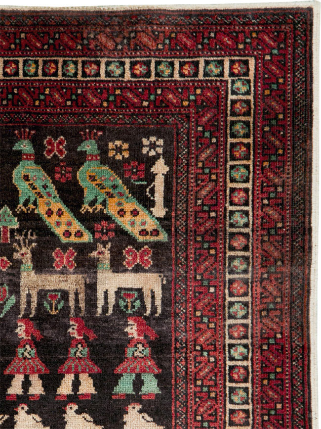 Vintage Persian Baluch Pictorial Rug, No.26464 - Gsblank