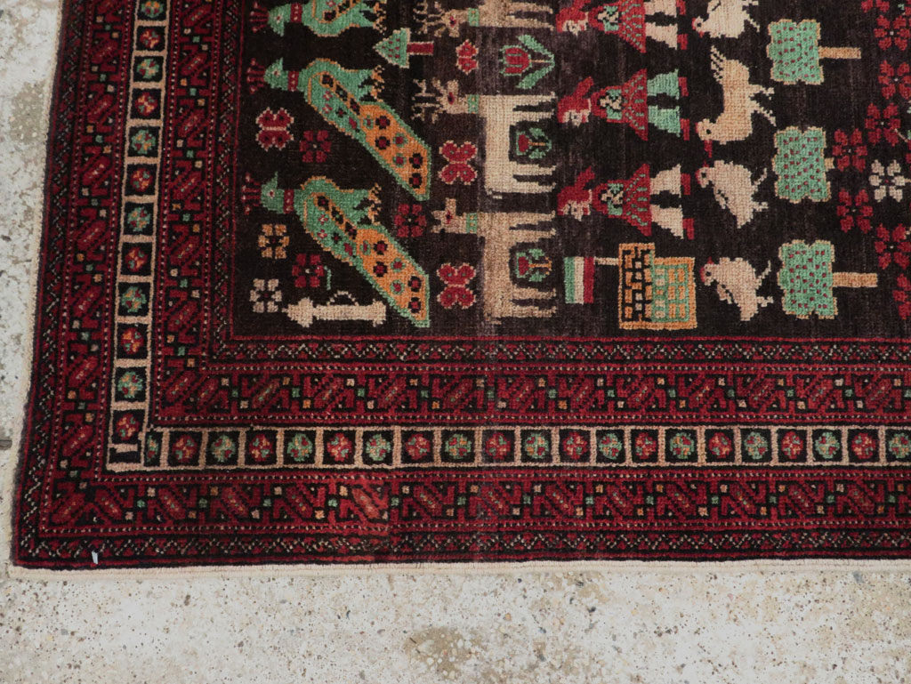 Vintage Persian Baluch Pictorial Rug, No.26464 - Gsblank