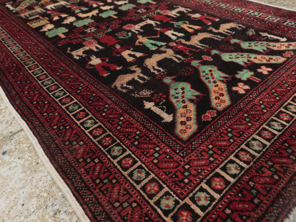 Vintage Persian Baluch Pictorial Rug, No.26464 - Gsblank