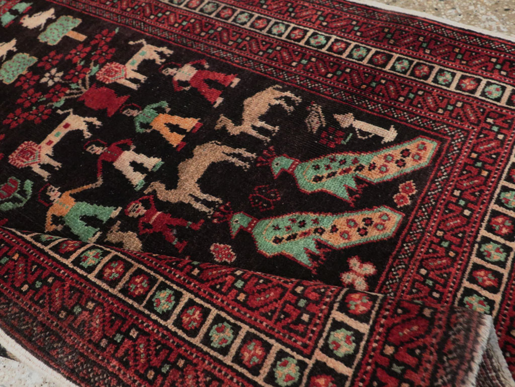 Vintage Persian Baluch Pictorial Rug, No.26464 - Gsblank