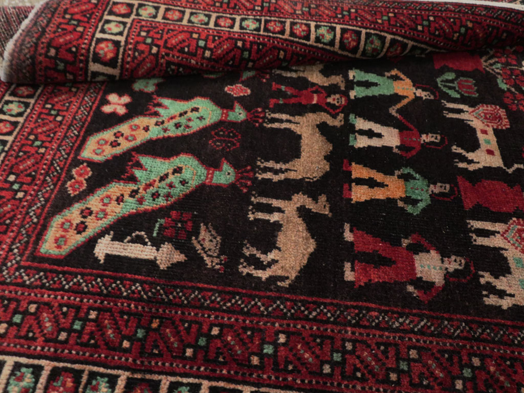 Vintage Persian Baluch Pictorial Rug, No.26464 - Gsblank