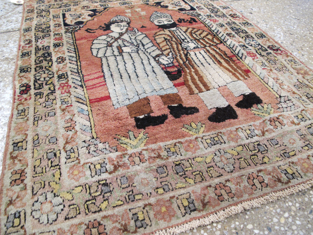 Antique Lavar Kerman Pictorial Rug, No.26467 - Gsblank