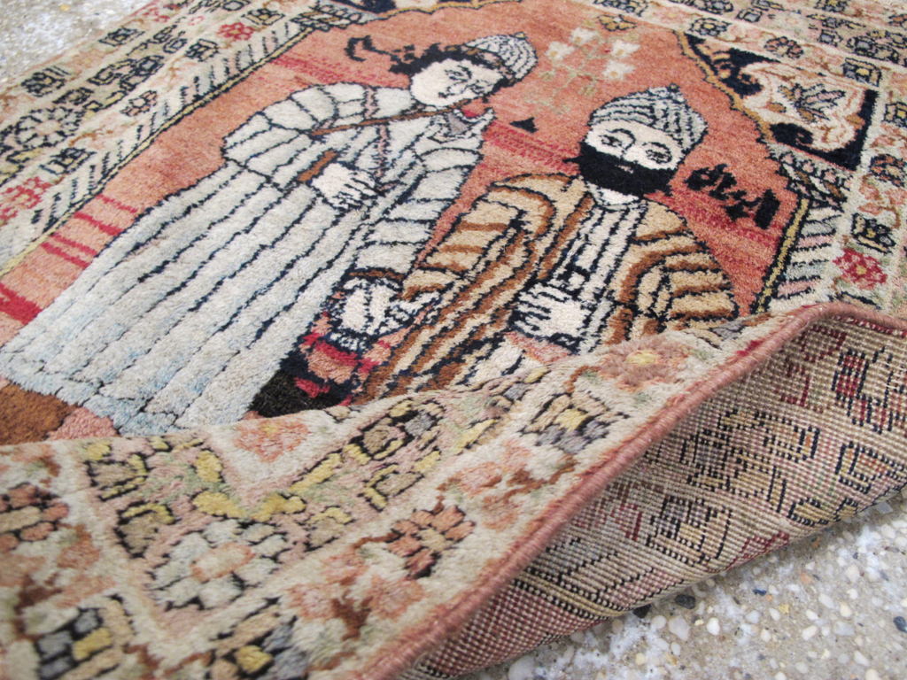 Antique Lavar Kerman Pictorial Rug, No.26467 - Gsblank