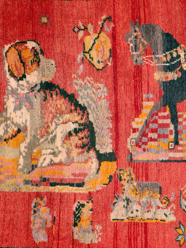 Vintage Pictorial Karabagh Rug, No.26474 - Gsblank