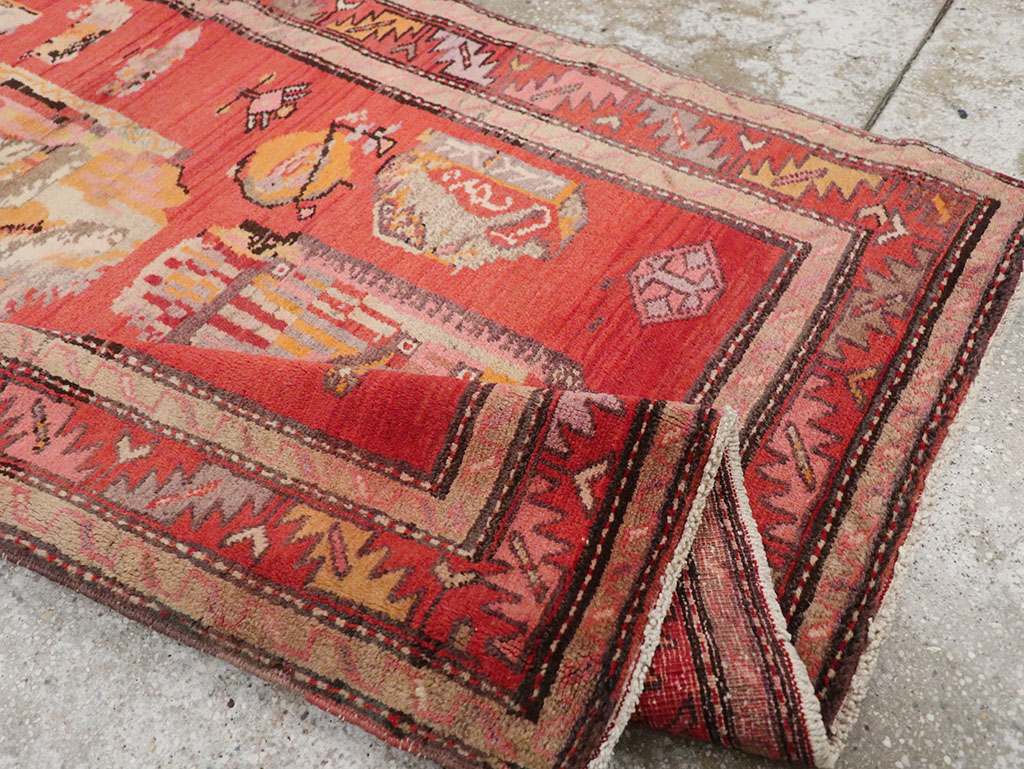 Vintage Pictorial Karabagh Rug, No.26474 - Gsblank