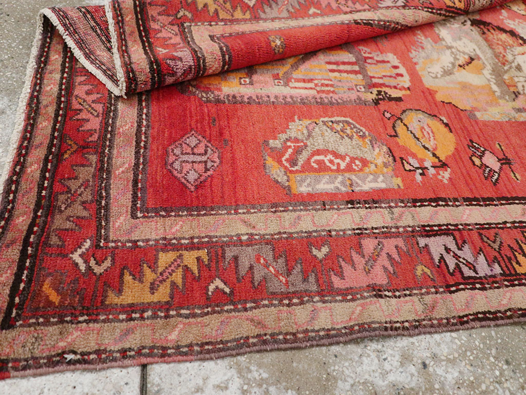 Vintage Pictorial Karabagh Rug, No.26474 - Gsblank