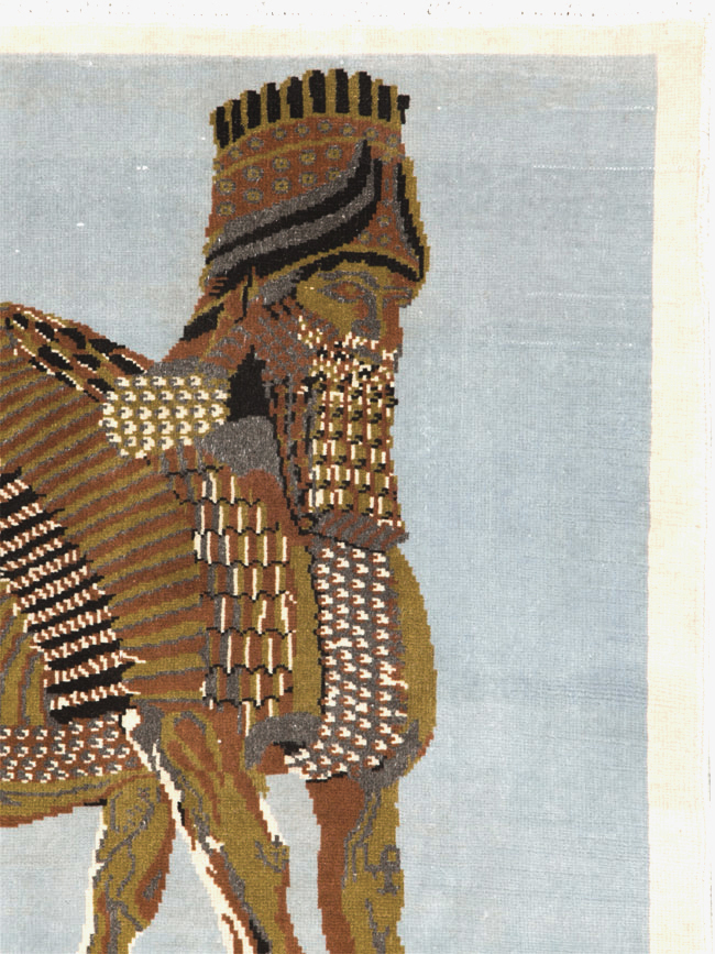 Vintage Egyptian Pictorial Tabriz Rug, No.26480 - Gsblank