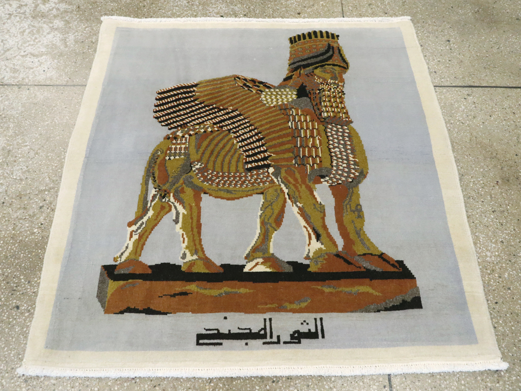 Vintage Egyptian Pictorial Tabriz Rug, No.26480 - Gsblank