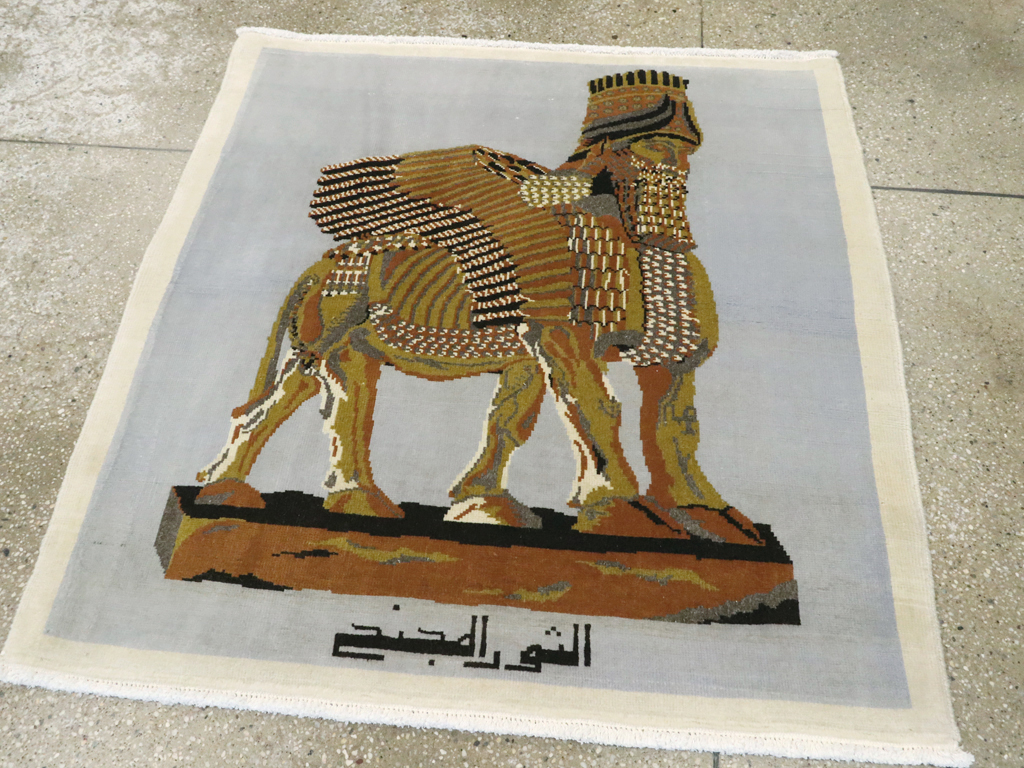 Vintage Egyptian Pictorial Tabriz Rug, No.26480 - Gsblank