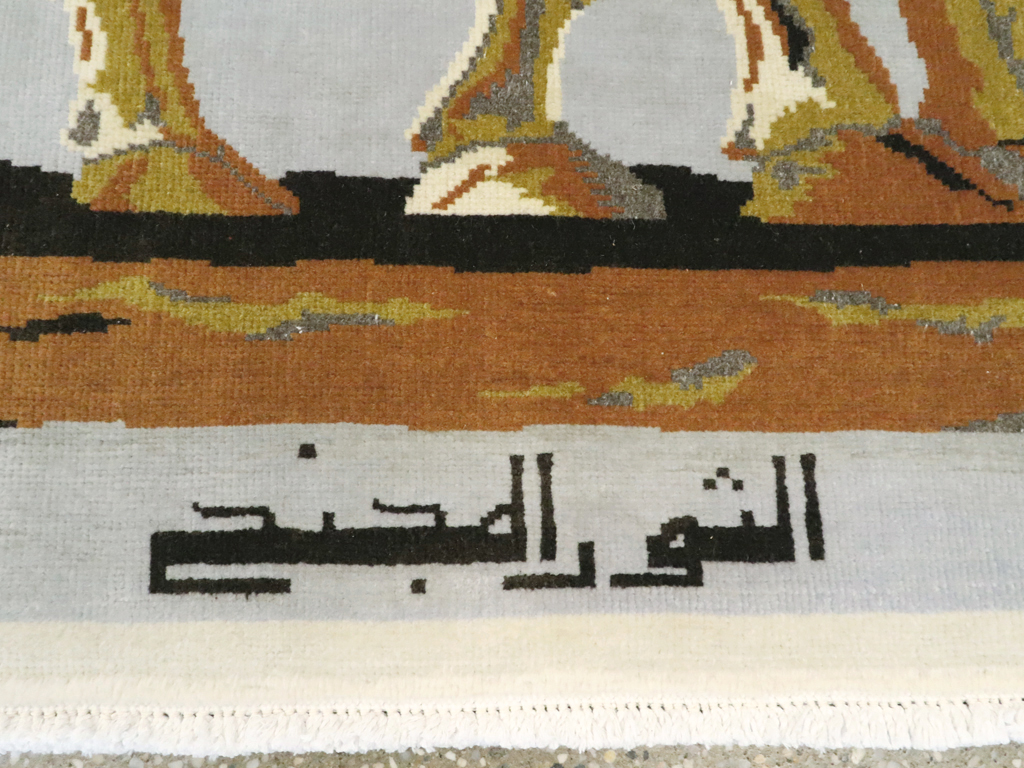 Vintage Egyptian Pictorial Tabriz Rug, No.26480 - Gsblank