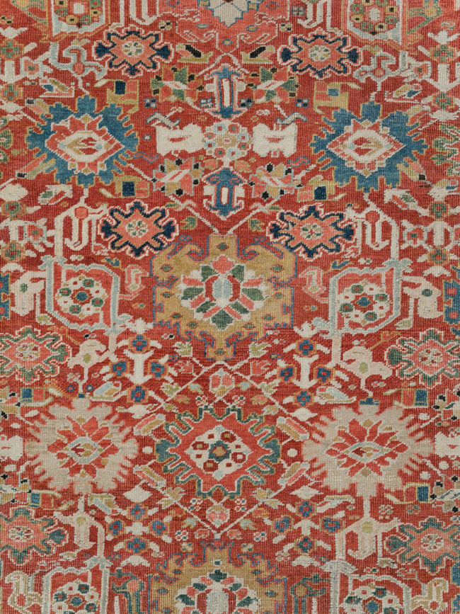 Antique Persian Heriz Room Size Carpet, No.26500 - Gsblank